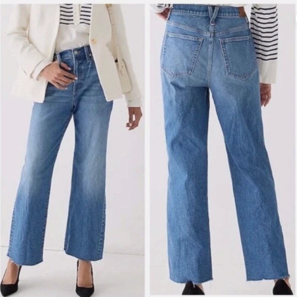 j. crew slim wide-leg jean in lakeshore blue wash bp464 jeans women size 27